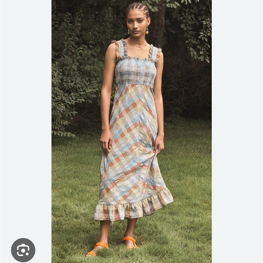 Ganni seersucker dress
